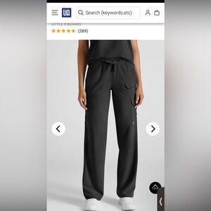 Black Drawstring Cargo Scrub Pants from Uniform Advantage